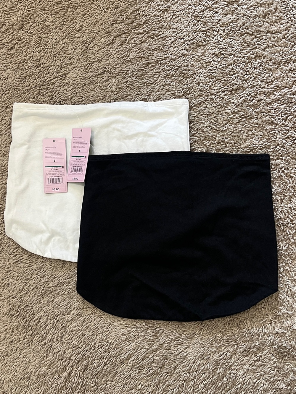 Wild Fable cropped tube tops - Black & White